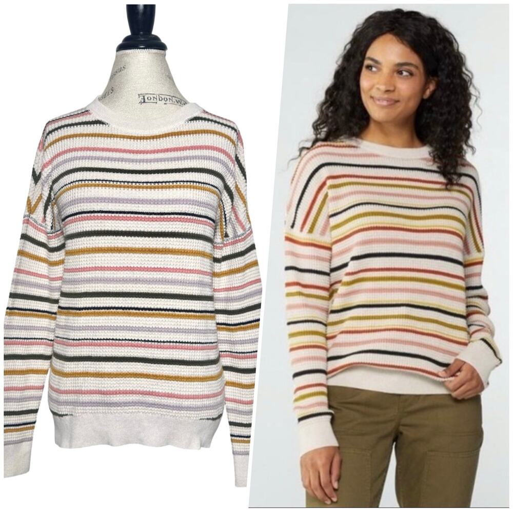 REI Co-Op | Women | Wallace Lake Cotton Waffle Knit Stripe Outdoor Sweater | XS